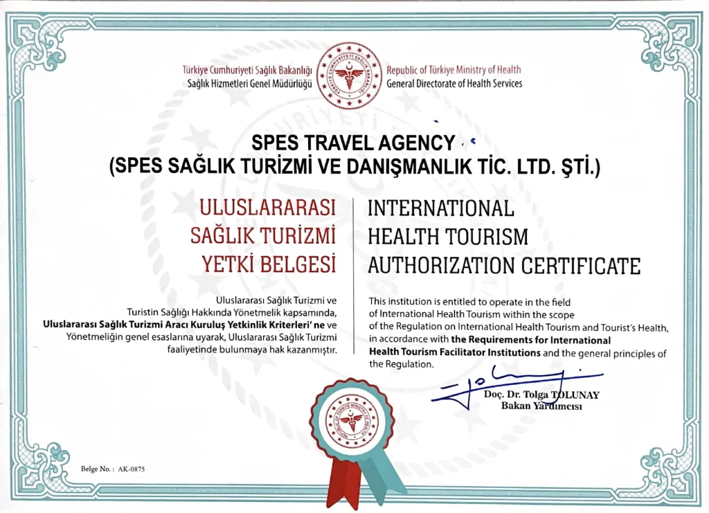 International health tourism authorization certificate preview